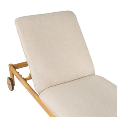 Riviera Outdoor Chaise Lounge with Wheels, Acacia Wood Frame(Set of 2)
