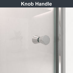 24" W x 72" H Semi-Frameless Circular Pivot Shower Door in Chrome With 1/4" (6mm) Thick SGCC Tempered Glass