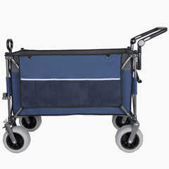 Multi-Functional Push-Pull Folding Wagon Cart with Rotating Handle & 9"x4" Beach Tires for Camping & Beach –300L XL Heavy-Duty, 480lbs load, Large Capacity for Transport, Groceries, and Outdoor Use