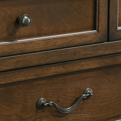 Maderne Traditional Wood 9-Drawer Dresser, Antique Walnut Finish