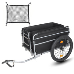 Bike Cargo Trailer, 110lbs Load Capacity, Heavy-Duty Bicycle Wagon Cart, Foldable Compact Storage, Universal Safe Hitch System, Featuring upgraded Fat tires, for Camping, Groceries, Hauling Essentials