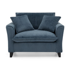 Lazy sofa chair, comfortable single-person sofa chair, with a backrest and soft seat cushion, having armrests on both sides, suitable for living room and bedroom - Blue