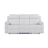Blanche White Reclining Sofa with LED Lights