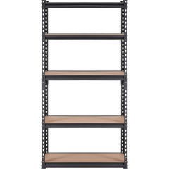 Storage Shelving Unit, 5-Tier Adjustable, 2000 lbs Capacity, Heavy Duty Garage Shelves Metal Organizer Utility Rack, Black, 30" L x 12" W x 60" H for Kitchen Pantry Basement Bathroom Laundry