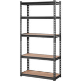 Storage Shelving Unit, 5-Tier Adjustable, 2000 lbs Capacity, Heavy Duty Garage Shelves Metal Organizer Utility Rack, Black, 30" L x 12" W x 60" H for Kitchen Pantry Basement Bathroom Laundry