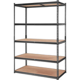 Storage Shelving Unit, 5-Tier Adjustable, 2000 lbs Capacity, Heavy Duty Garage Shelves Metal Organizer Utility Rack, Black, 48" L x 24" W x 72" H for Kitchen Pantry Basement Bathroom Laundry