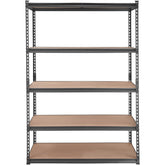 Storage Shelving Unit, 5-Tier Adjustable, 2000 lbs Capacity, Heavy Duty Garage Shelves Metal Organizer Utility Rack, Black, 18" D x 48" W x 72" H for Kitchen Pantry Basement Bathroom Laundry