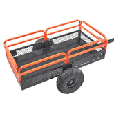 Heavy Duty Steel ATV Dump Trailer, 1500-Pound Load Capacity 15 Cubic Feet, Tow Behind Dump Cart Garden Trailer, with Removable Sides and 2 Tires, for Mowers, Tractors, ATV, UTV