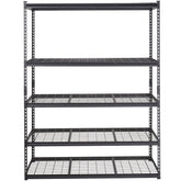Storage Shelving Unit, 5-Tier Adjustable, 2000 lbs Capacity, Heavy Duty Garage Shelves Metal Organizer Wire Rack, Black, 60" L x 24" W x 78" H for Kitchen Pantry Basement Bathroom Laundry Closet