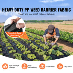 Weed Barrier Landscape Fabric, 3*300FT Heavy Duty Garden Weed Fabric, Woven PP Weed Control Fabric, Driveway Fabric, Geotextile Fabric for Landscaping, Ground Cover, Weed Blocker Weed Mat, Black