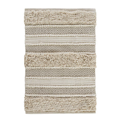 Woven Texture Stripe Bath Rug Natural 20x32"