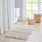 Woven Texture Stripe Bath Rug Natural 20x32"