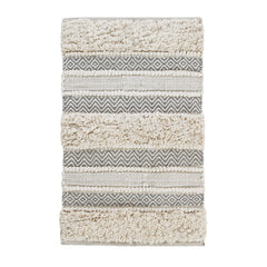 Woven Texture Stripe Bath Rug Grey 20x32"