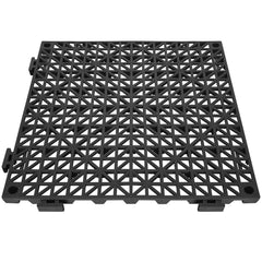 Interlocking Tile 50PCS Black, Drainage Tiles 12" x 12" Splicing, Soft PVC Interlocking Drainage Floor Tiles, Non-Slip Drainage Holes for Restroom, Bathroom, Kitchen, Pool, Wet Areas