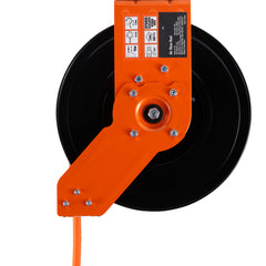 Retractable Air Hose Reel, 3/8 IN x 50 FT Hybrid Air Hose Max 300PSI, Air Compressor Hose Reel with 5 ft Lead in, Ceiling / Wall Mount Heavy Duty Single Arm Steel Reel