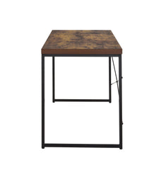 Bob Weathered Oak & Black Finish Writing Desk/Dressing Table/Game Table/Small Dining Table w/ Metal Legs