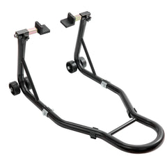 Motorcycle Rear Wheel Stand, with U + L Fork Swingarm Spool, 850 lbs Capacity Heavy Duty Rear Wheel Stand Motorcycle Lift Jack Stand, for Suzuki Yamaha Honda Kawasaki, Black