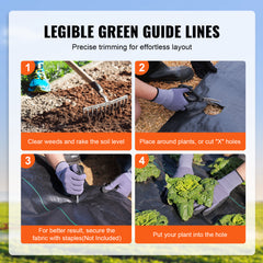 Weed Barrier Landscape Fabric, 4*100FT Heavy Duty Garden Weed Fabric, Woven PP Weed Control Fabric, Driveway Fabric, Geotextile Fabric for Landscaping, Ground Cover, Weed Blocker Weed Mat, Black