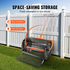 Compost Spreader Peat Moss Spreader 24 inch Wide 24.4-26.4" Height Adjustable Lawn & Garden Spreaders Compost, Top Soil, Mulch - Durable Lightweight Multi-Purpose Yard Care Equipment