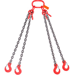 Chain Sling, 11000 lbs Weight Capacity, 5/16'' x 5' G80 Lifting Chain with Grab Hooks, DOT Certified, Blackening Coating Manganese Steel & Adjustable Length, for Dock Factory Construction Site