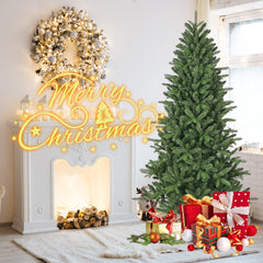 6ft Artificial Christmas Tree, 1168 Branch Tips, Full Lush Hinged Pine with PE+PVC Mixed Needles, Easy Assembly Holiday Tree with Sturdy Metal Stand for Indoor Christmas Decoration