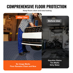 Garage Tiles Interlocking, 12 x 12 x 0.53 inch 50 Pack Garage Floor Covering Tiles, Non-Slip Double-Sided Texture Garage Flooring Tiles, for Garages, Basements, Repair Shops, Graphite Gray