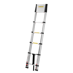12.5ft Telescoping Ladder, Aluminum Lightweight Multi-Purpose Collapsible Extension, One-Touch Retraction Ladder, Heavy Duty 330LBS Max Capacity with Non-Slip Feet, for Home, Outdoor Work, Loft