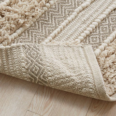 Woven Texture Stripe Bath Rug Natural 22x58"