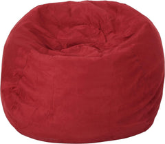 5-Foot Comfortable High-Density Shredded Foam Bean Bag Chair for Kids and Adults, with Removable Microsuede Cover, Ideal Reading and Bedroom Floor Lounge, Chinese Red