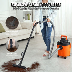 Shop Vacuum Wet And Dry, 5 Gallon 6 Peak HP Wet/Dry Vac, Powerful Suction with Blower Function with Attachments 2-in-1 Crevice Nozzle, Small Shop Vac Perfect for Carpet Debris, Pet Hair, Car