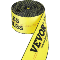 Winch Straps, 4" x 30', 6000 lbs Load Capacity, 18000 lbs Break Strength, Truck Straps with Flat Hook, Flatbed Tie Downs Cargo Control for Trailers, Farms, Rescues, Tree Saver, Yellow (10 Pack)