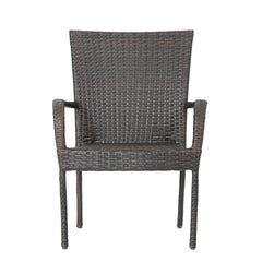 LITTLETON PE WICKER STACKING CHAIR,2PCS