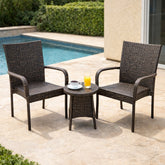 LITTLETON PE WICKER STACKING CHAIR,2PCS