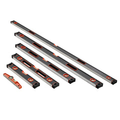 6-Piece Torpedo Level, 78/48/32/24/16/10 Inch Box Levels Set, Bubble Vials Ruler for 45/90/180 Degree, Shock-Proof Aluminum Alloy Magnetic Leveler Tool, SAE/Metric Scale