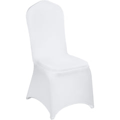 Stretch Spandex Folding Chair Covers, Universal Fitted Chair Cover, Removable Washable Protective Slipcovers, for Wedding, Holiday, Banquet, Party, Celebration, Dining (150PCS White)