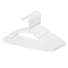 Hangers, 0.2 in Ultra-Thin, 50 Pack White Plastic Hangers with Stable Triangular Top Structure & Wider Notch Design, Non-Slip Space Saving Hangers, Fit for T-Shirt, Shirt, Sling & Pant