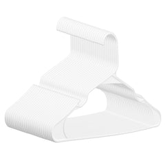 Hangers, 0.2 in Ultra-Thin, 50 Pack White Plastic Hangers with Stable Triangular Top Structure & Wider Notch Design, Non-Slip Space Saving Hangers, Fit for T-Shirt, Shirt, Sling & Pant