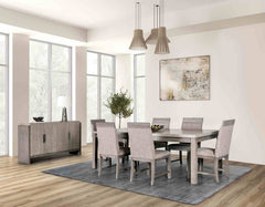 Transitional Style 2pc Side Chair Two Tone Design Padded Chair Gray And Stone Gray Finish Dining Room