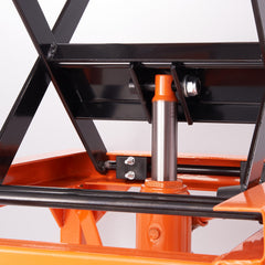 Hydraulic Motorcycle Lift Table, 350 LBS Capacity Motorcycle Scissor Jack Lift with Wide Deck, J-hooks, 4 Wheels, Hydraulic Foot-Operated Jack Stand for ATV Dirt Bikes