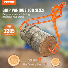 Timber Claw Hook, 28 inch 4 Claw Log Grapple for Logging Tongs, Swivel Steel Log Lifting Tongs, Eagle Claws Design with 2205 lbs/1000 kg Loading Capacity for Tractors, ATVs, Trucks, Forklifts