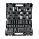 3/8-Inch Drive Impact Set, 48-Piece Socket Set SAE (5/16" - 3/4") and Metric (8-22mm) 6-Point CR-V Drive Extension Bar Universal Joint & Drill Adapter, with Storage Case