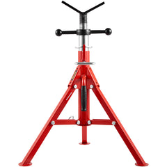 V Head Pipe Stand 1/8"-12" Capacity, Adjustable Height 24"-42", Pipe Jack Stands 2500 lb. Load Capacity, Portable Folding Pipe Stands, Carbon Steel Body More Durable