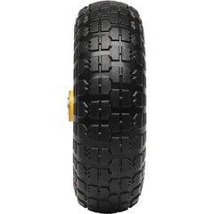 Solid PU Run-Flat Tire Wheel, 10", 2-Pack, 400 lbs Dynamic Load, 450 lbs Static Load, Flat Free Tubeless Tires and Wheels for Hand Truck, Utility Cart, Dollies, Garden Trailers, Various Carts
