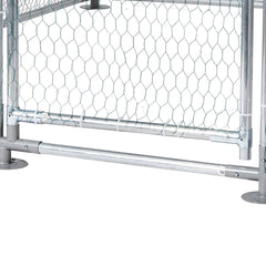 Metal Chicken Coop 6.56x6.56x6.56ft Walk-in Chicken Run with Cover Spire Roof
