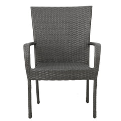 LITTLETON GREY PE WICKER STACKING CHAIR 1pc