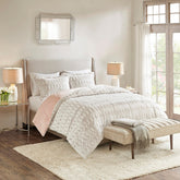Full/Queen Back Print Long Fur Comforter Mini Set