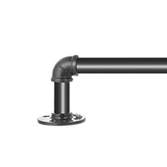Pipe Stair Handrail, 6FT Staircase Handrail, 440LBS Load Capacity Carbon Steel Pipe Handrail, Industrial Pipe Handrail with Wall Mount Support, Round Corner Wall Handrailings for Indoor, Outdoor