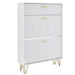 Shoe Cabinet with 3 Flip Drawers, Shoe Storage Cabinet for Entryway, Free Standing Shoe Storage Organizer for Heels, Boots, Slippers in Hallway, Living Room