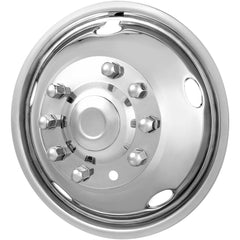 19.5-inch 10 Lug Wheel Simulators, 304 Stainless Steel Wheel Simulator Kit with Mirror Polished Finish, 2 Front and 2 Rear Wheel Covers Fit for For Ford F450/F550 (2005-2020), 4 pcs