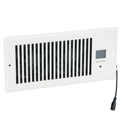Quiet Vent Booster Fan, Fits 4-Inch by 10-Inch Vent Openings, with Remote Control and Thermostat Control, Adjustable Speed for Heating and Cooling Smart Ventilation Systems, White
